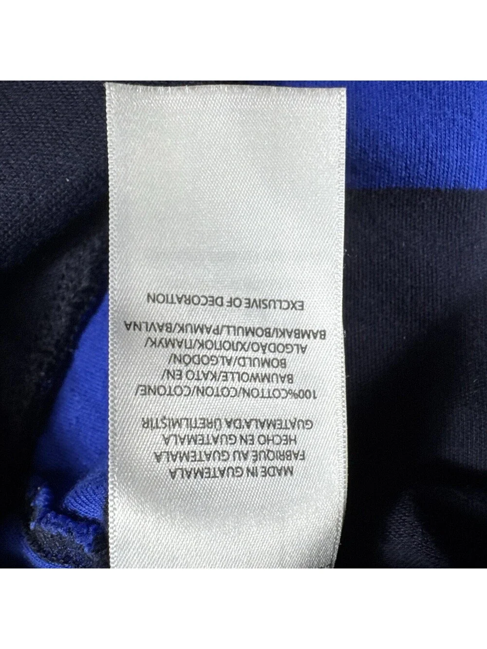 Polo Ralph Lauren Youth Quarter Zip Long Sleeve Navy/Blue Stripe Size L (14/16)